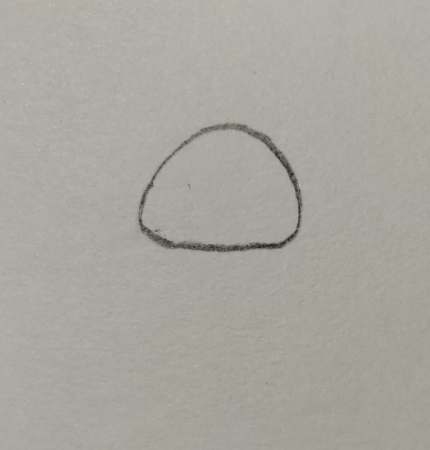 まず、顔の原型となるうさぎの輪郭を描きます。