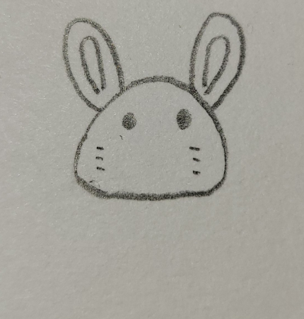 次に、うさぎのひげ部分を描きます。