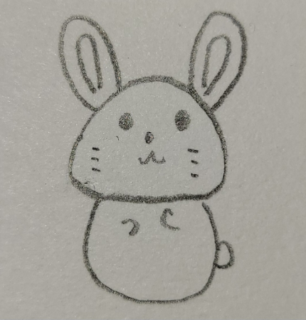 終わりに、うさぎの体部分を描いていきます。