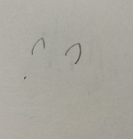 まず、ハリネズミの耳部分を描きます。