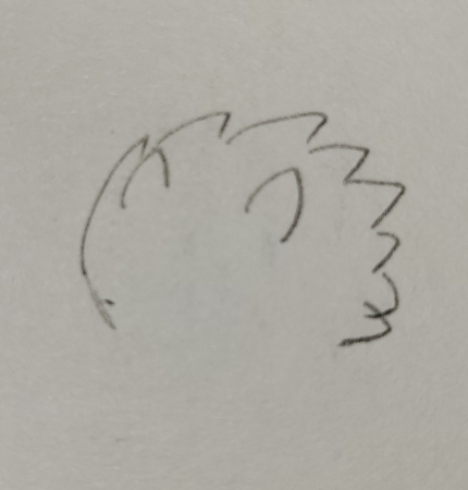 ここで、ハリネズミの針部分を描いていきます。