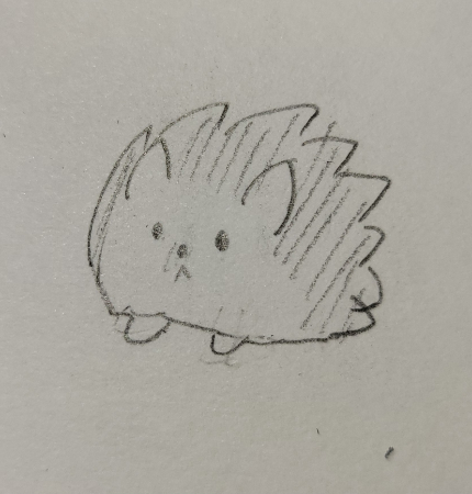 最後に、ハリネズミの模様を描きます。