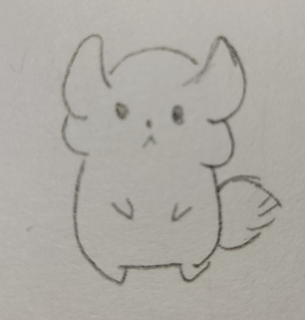 最後に、チンチラの体部分を描きます。