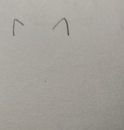 まず、猫の耳部分を描きます。