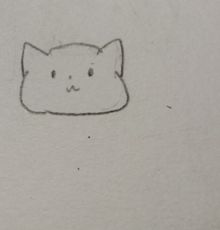 猫の顔部分を描いていきます。