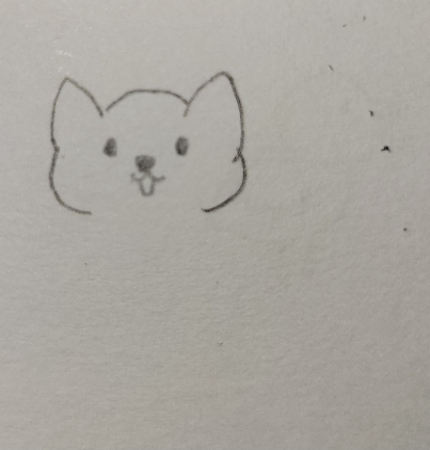ここから、犬の顔部分を描いていきます。