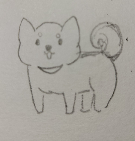 最後に、犬の体部分を描きます。