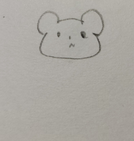 クマの顔部分を描いていきます。