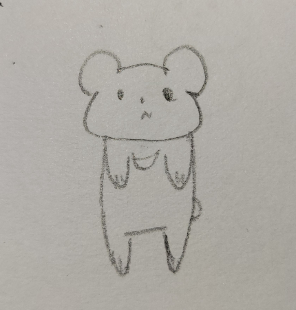 最後に、クマの体部分を描きます。